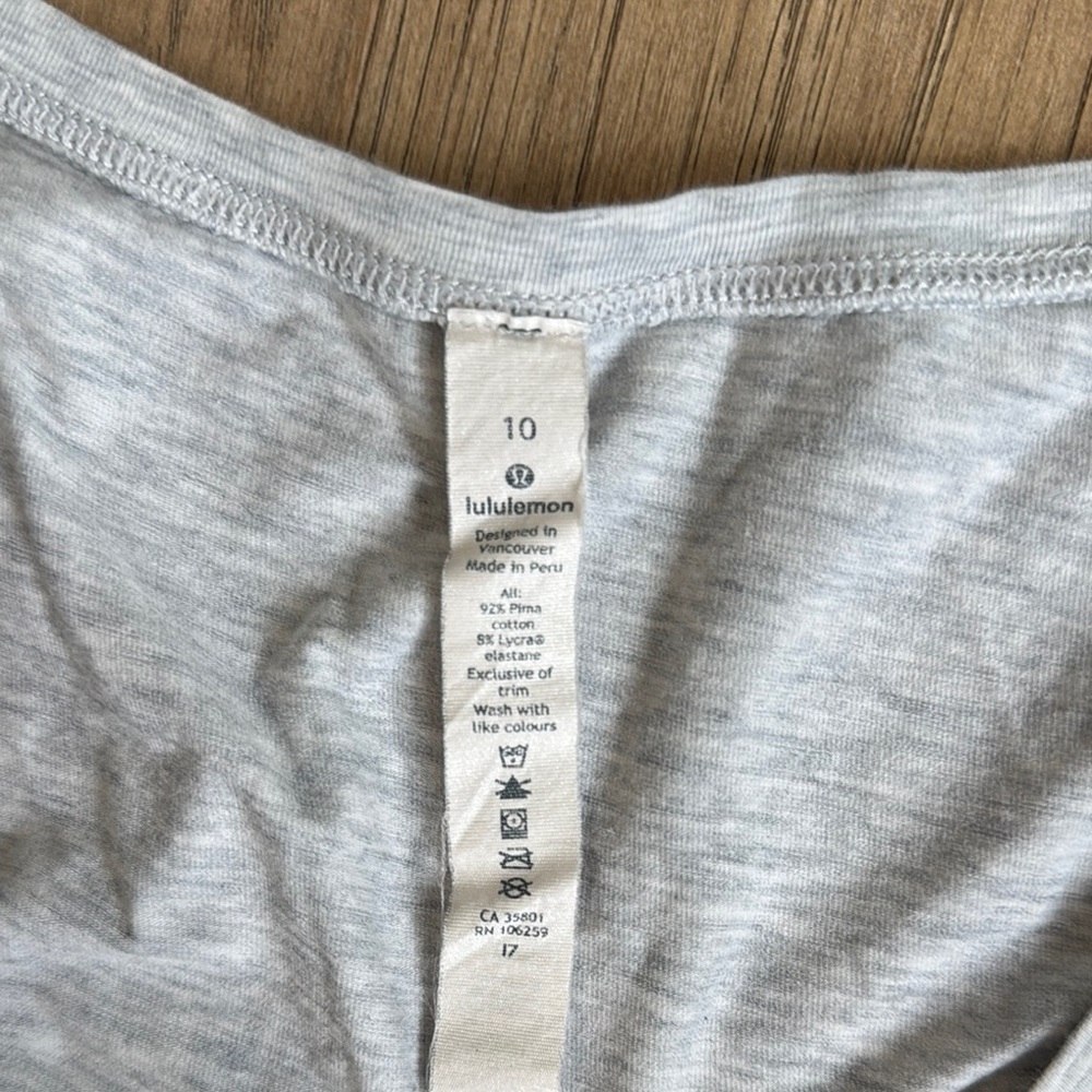 Lululemon Knot A Problem Tank Heathered Core Ultra Light Grey Size 10 - Picture 7 of 12